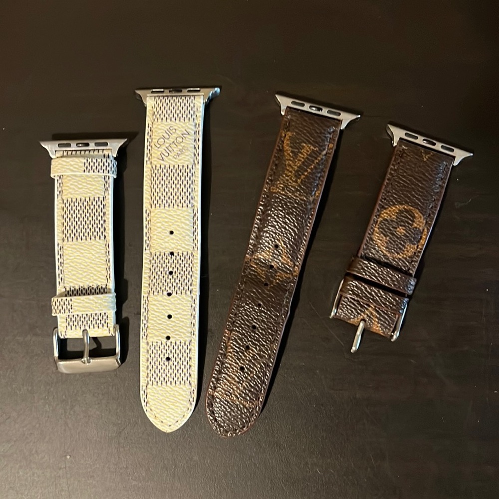 Two Louis Vuitton Apple Watch bands